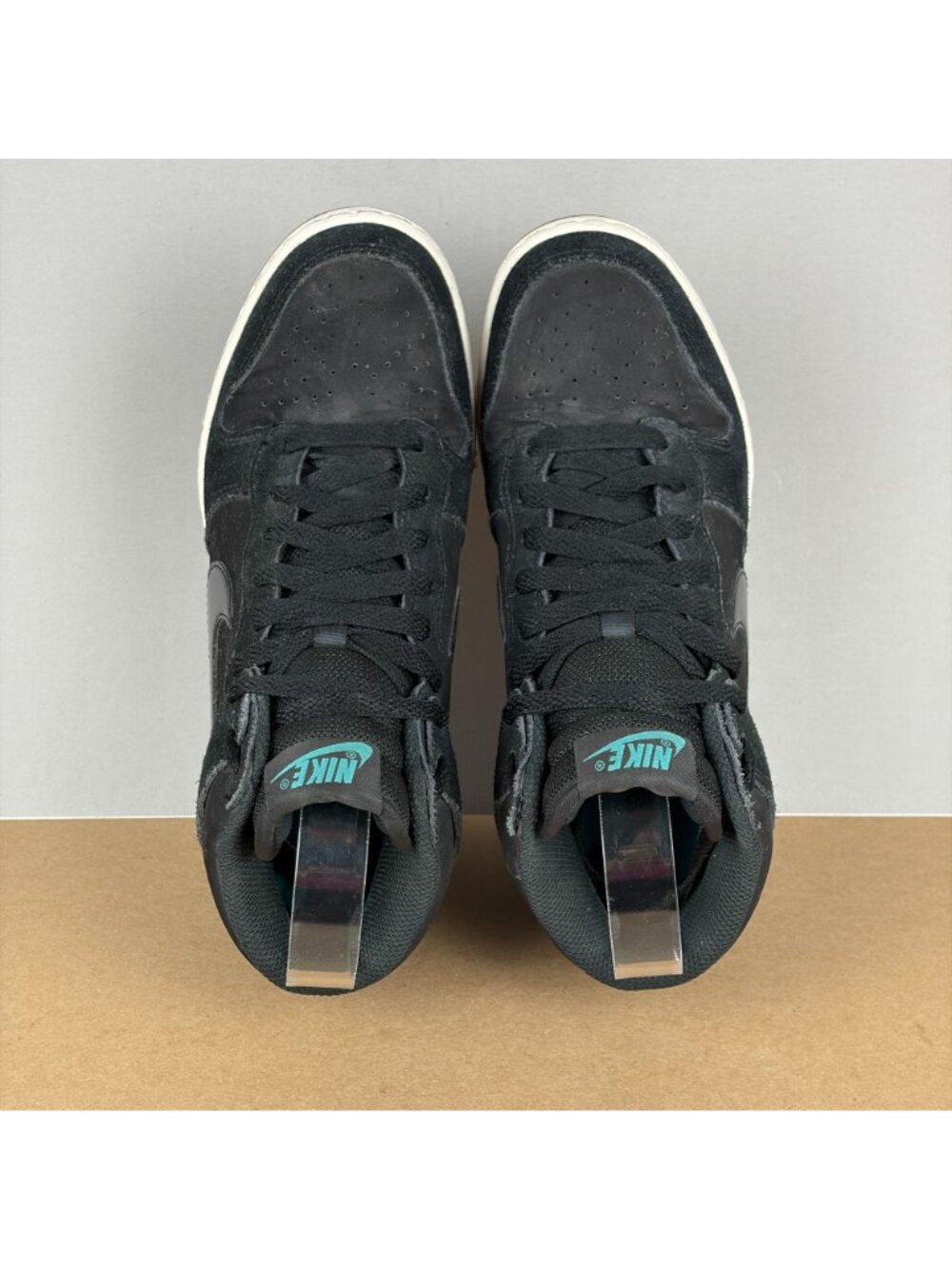 Nike Dunk Sky Hi Leather Hidden Wedge Athletic Shoes Womens 5.5 Black Lace Up - Picture 9 of 10
